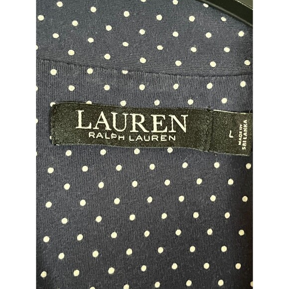 Lauren Ralph Lauren Pajamas Womens Large Shorts Navy Blue Polka Dot Preppy Sleep - Picture 4 of 10